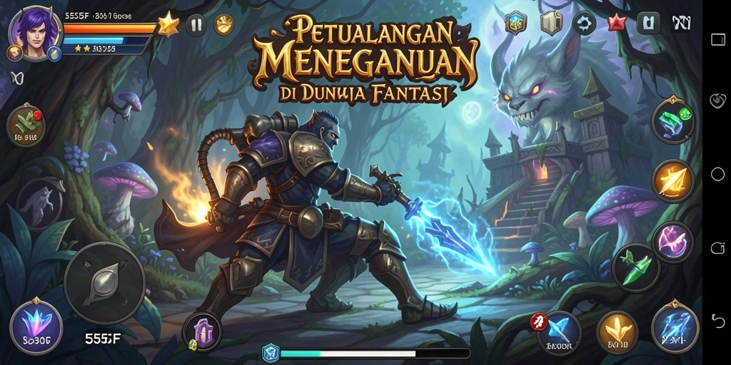 Tangkapan layar utama 555F menunjukkan petualangan seru dalam gameplay yang mendebarkan.