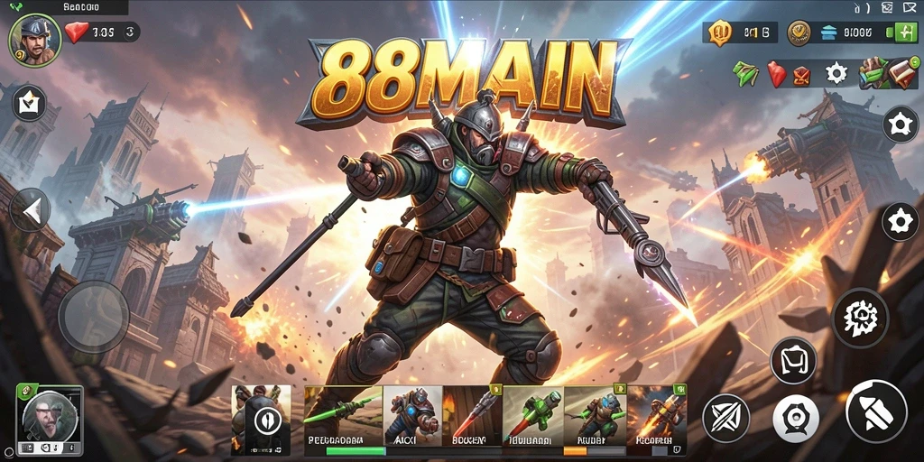 Tampilan klasik gameplay 88MAIN yang mendebarkan.