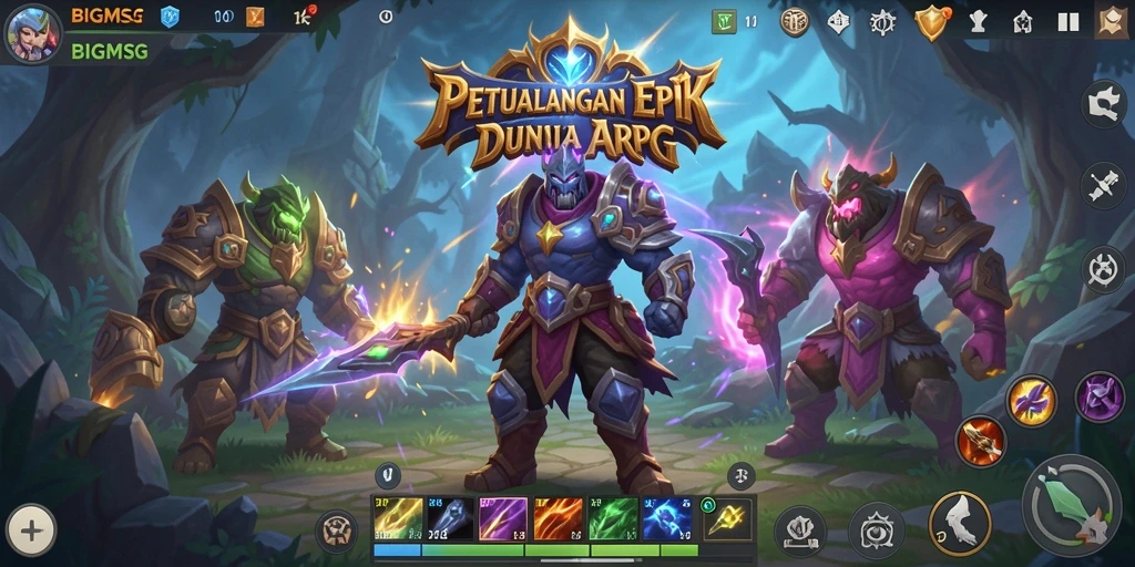 Tampilan epic petualangan dalam dunia ARPG BIGMSG.