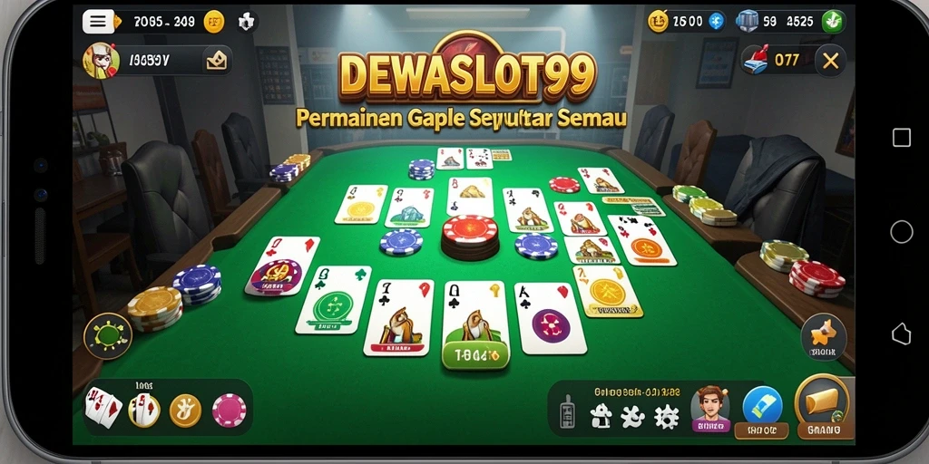 Tampilan gameplay seru dalam DEWASLOT99 saat bermain Gaple.