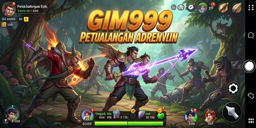 Tampilan gameplay GIM999 dengan aksi petualangan yang mendebarkan.