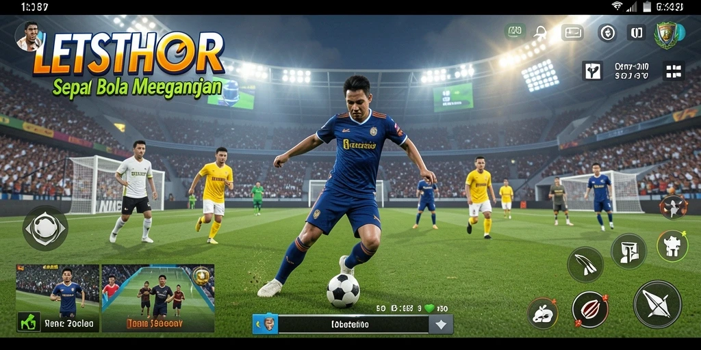 Gameplay LETSTHOR yang penuh aksi dan strategi sepak bola.