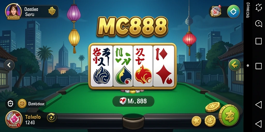 Tampilan gameplay seru MC888 dalam permainan Domino.