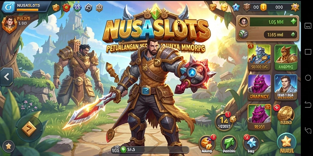 Tampilan gameplay NUSASLOTS yang menarik dan seru dalam dunia MMORPG.