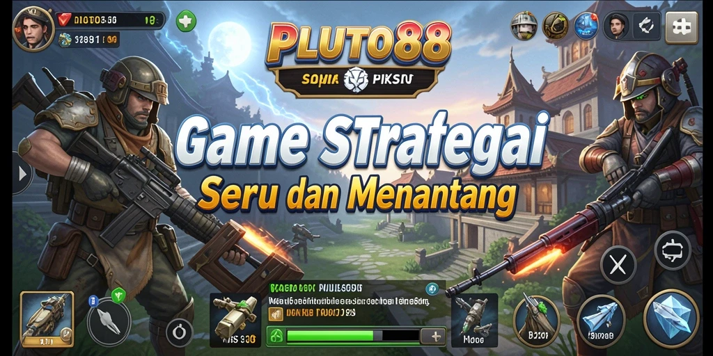 Screenshot gameplay PLUTO88 menampilkan strategi pertempuran yang menegangkan.