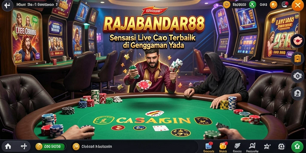 Tampilan antarmuka gameplay Live Casino RAJABANDAR88 yang menarik.
