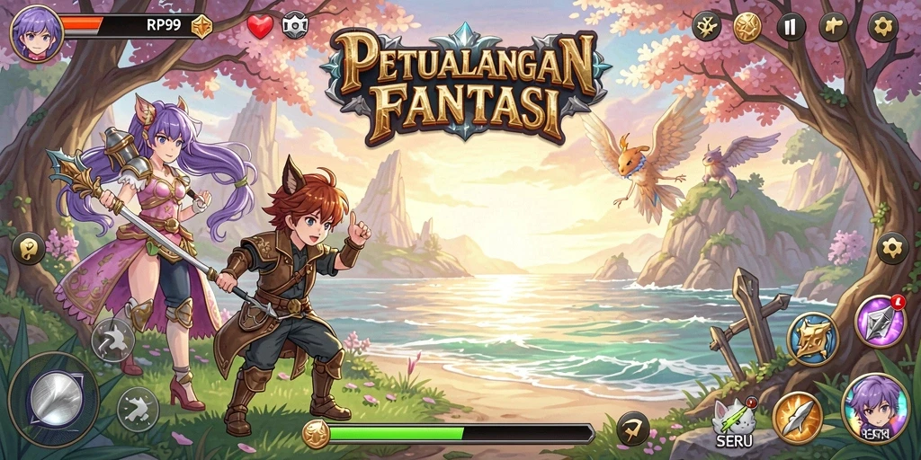 Tangkapan layar RP99 menampilkan karakter Anime dalam aksi seru.