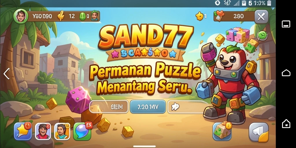 Tampilan gameplay SAND77 yang menantang dan menyenangkan.
