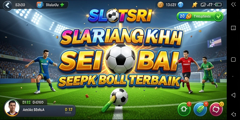 Tampilan gameplay SLOTSRI yang penuh aksi sepak bola.
